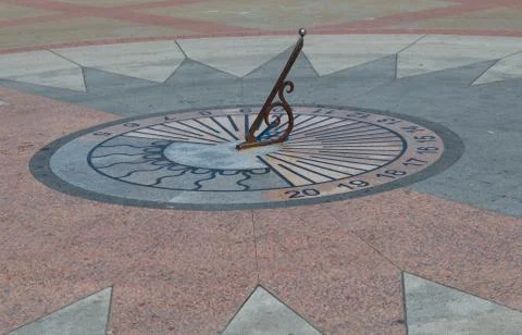 The sundial on granite base Stock Photos