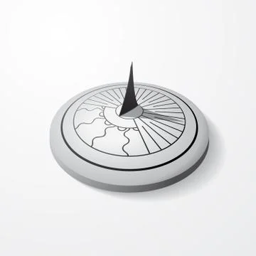 Sundial gray object Stock Illustration