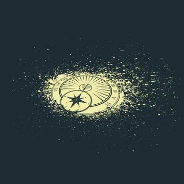 Sundial grunge background Stock Illustration