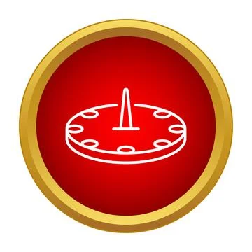Sundial measuring time using sun shadow icon Stock Illustration