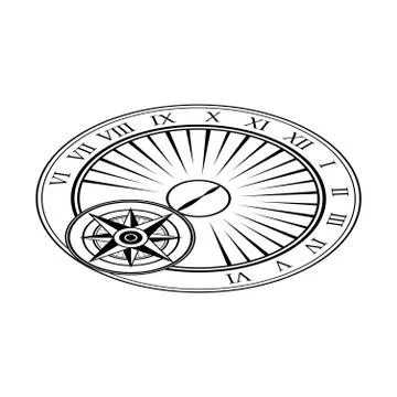Sundial perspective object Stock Illustration