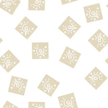 Sundial sun clock glyph vector seamless pattern 스톡 일러스트