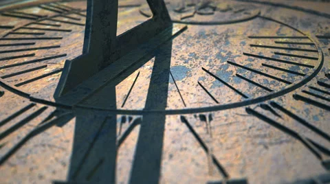 Sundial timelapse panning closeup Stock Footage