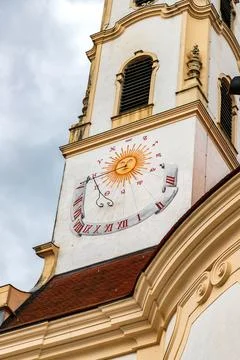 Sundial on Tower Foto stock