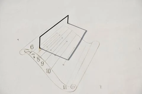 Sundial on the wall. Stock Photos