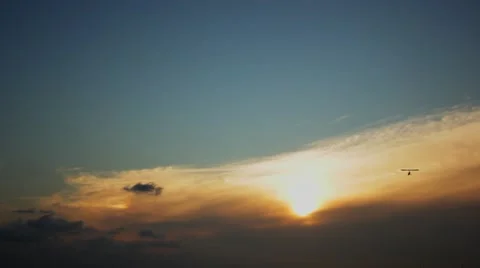 Sundown and a microlight Stock-Footage 44405075