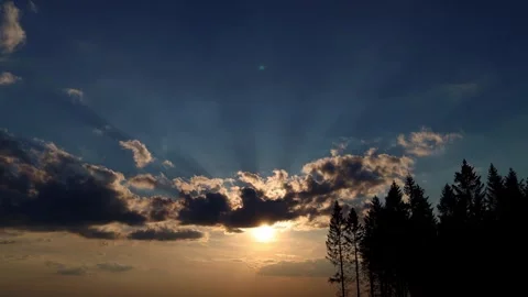 A sundown and trees time lapse 4k 30fps video Stock Footage 275047928
