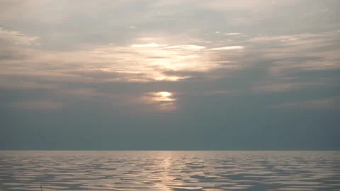 Sundown beach amazing view. The sun, clouds and waves Stock Footage 161164110