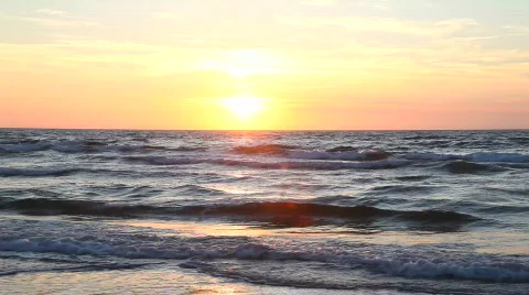Sundown on the beach Stock Footage 843053