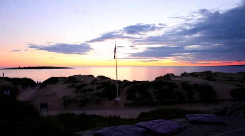 Sundown at the beach Stock Footage 41466817