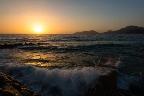 Sundown at the beach Stock Photos