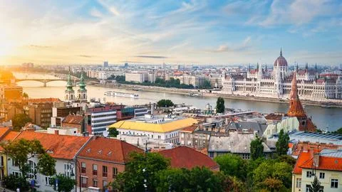 Sundown in Budapest Stock Photos