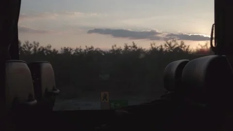 Sundown Bus Emergency Exit Window Stock-Footage 166362326