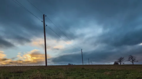 Sundown on a clearing Video stock 59125547