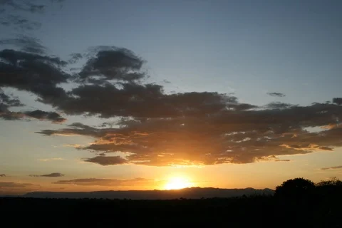 Sundown with clouds. Timelapse Video stock 112839373