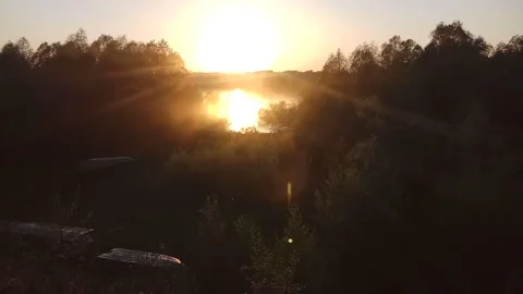 Sundown in countryside. Sunset timelapse. Stock Footage 130258617