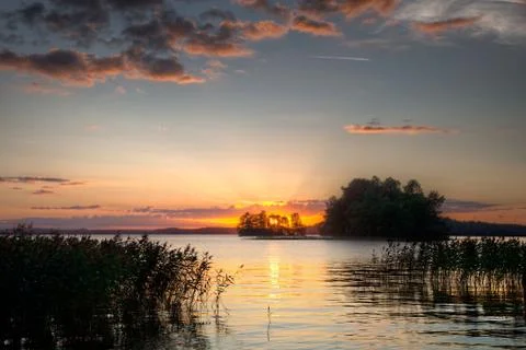 Sundown on horizon Stock Photos