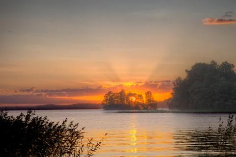Sundown on horizon Stock Photos