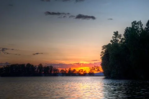 Sundown on horizon Stock Photos