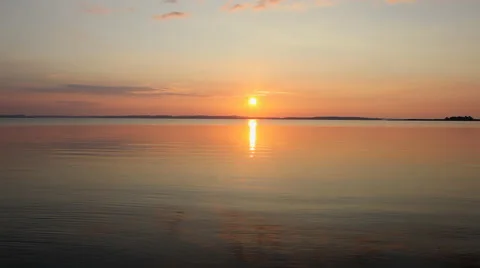 Sundown by the lake Stock Footage 41680586