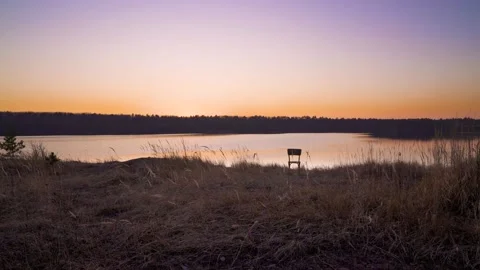 Sundown at the lakeside Stock Footage 146852815