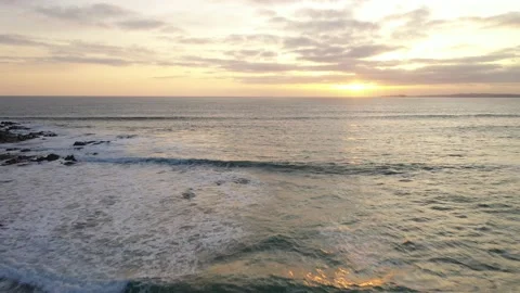 Sundown on the Long Strand Beach, Clonakilty, West Cork, Ireland Stock Footage 233298053