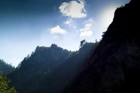 Sundown in the mountains Stock Photos