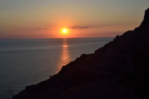 Sundown in Nebida Stock Photos