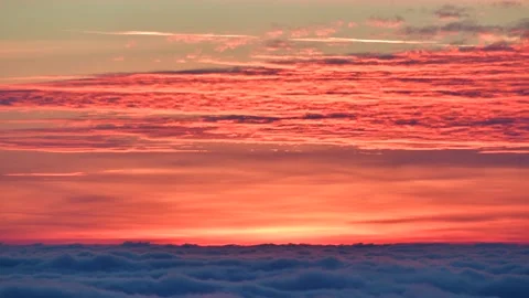 Sundown over colorful cloudy sky from mountain Stock Footage 167732683