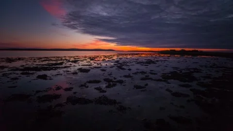 Sundown over the Stenness Loch in Orkney 4K Time Lapse Video stock 253194784