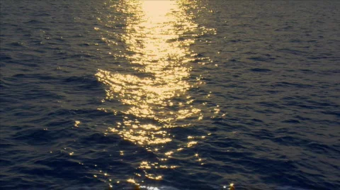 Sundown reflection on wide ocean Stock Footage 139194