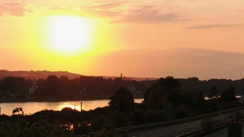 Sundown at Rhine 動画素材 93723591