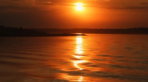 Sundown on river. 04 Video stock 25827630