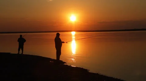 Sundown on river. 18 Video stock 25914512