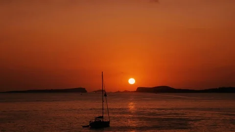 Sundown in the sea Stock Footage 123143020