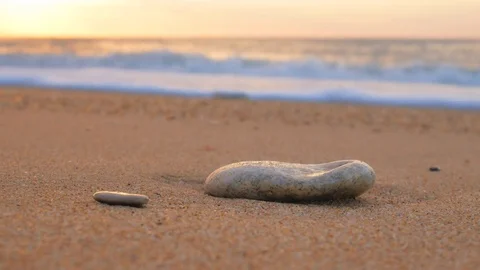 Sundown on the sea shore.  Video stock 71703401