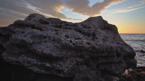 Sundown on the sea shore. Stock Footage 124013430