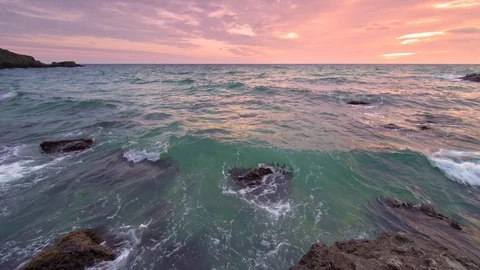 Sundown on the sea shore. Stock Footage 125599121
