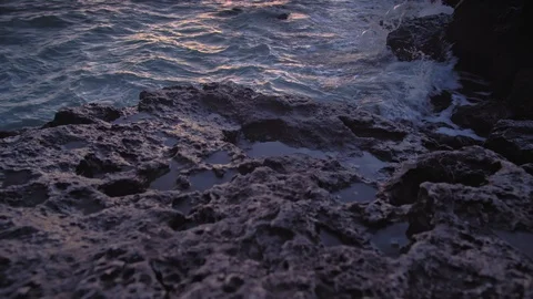Sundown on the sea shore. Stock Footage 125599228