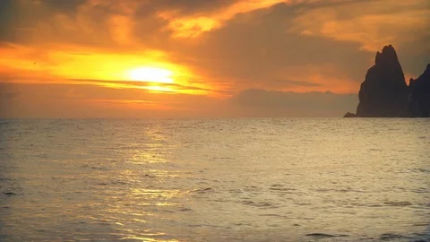 Sundown on the sea shore. Stock Footage 126652520
