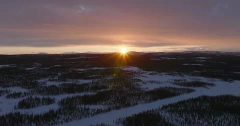 Sundown in Swedish Lapland Stock Footage 220026124