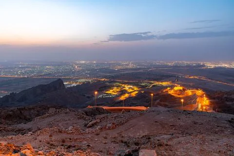 Sundown with a view of Al-Ain Stock Photos