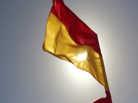 Sundrenched flags to Strand Stock Footage 72911729