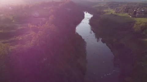 Sunest river shot Stock Footage 220677869
