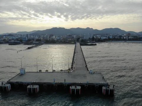 Sunet from the pier Stock Photos