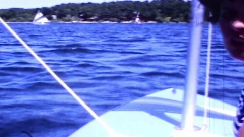 Sunfish sailing during summer POV Stock Footage 83468833