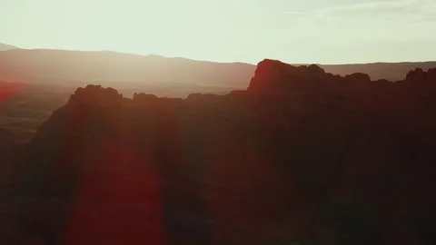 Sunflare Valley of Fire Sunset Stock Footage 257843922
