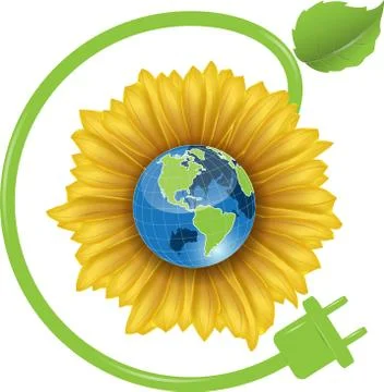 Sunflower and Globe Stock Illustration