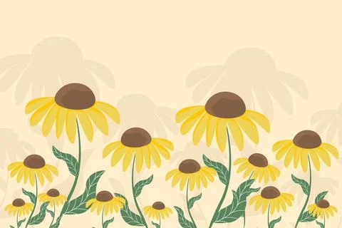 Sunflower Background Vector Stock Illustration