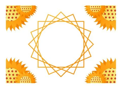 Sunflower background on white background Stock Illustration